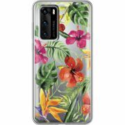 Прозрачный чехол BoxFace Huawei P40 Tropical Flowers