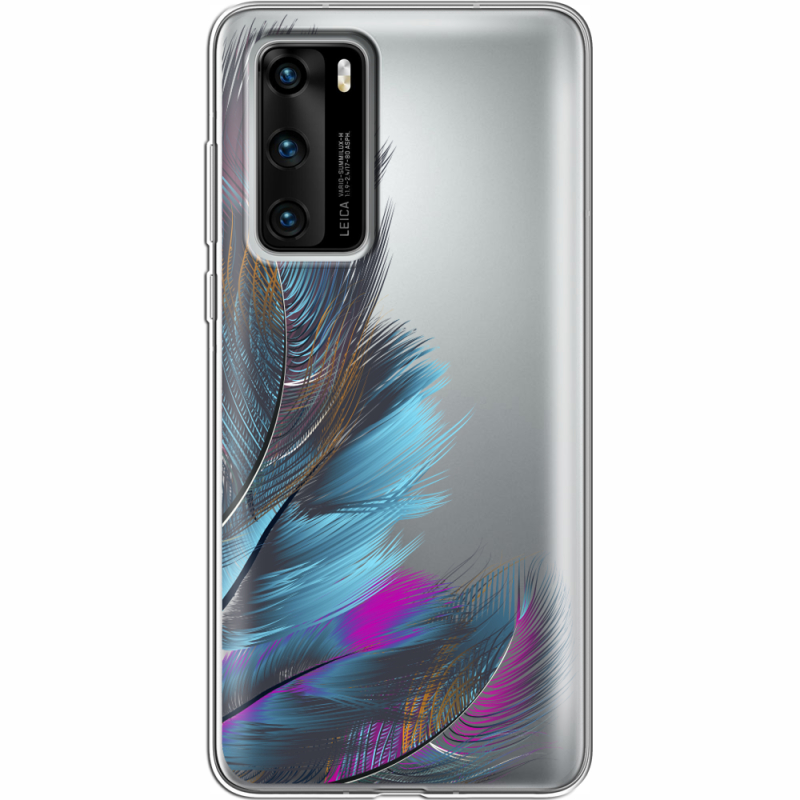 Прозрачный чехол BoxFace Huawei P40 Feathers