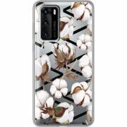 Прозрачный чехол BoxFace Huawei P40 Cotton flowers