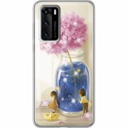 Чехол со стразами Huawei P40 Little Boy and Girl