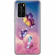 Чехол со стразами Huawei P40 Butterflies