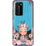 Прозрачный чехол BoxFace Huawei P40 Pro Blue Hair