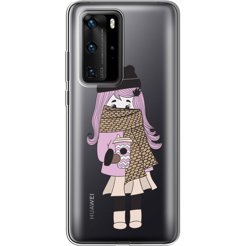 Прозрачный чехол BoxFace Huawei P40 Pro Winter Morning Girl