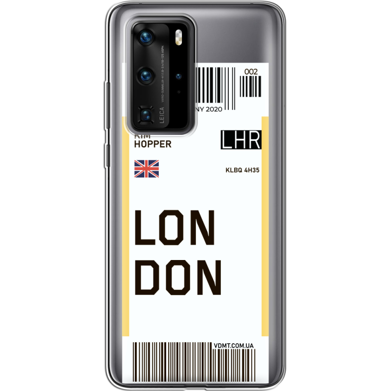 Прозрачный чехол BoxFace Huawei P40 Pro Ticket London