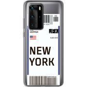 Прозрачный чехол BoxFace Huawei P40 Pro Ticket New York