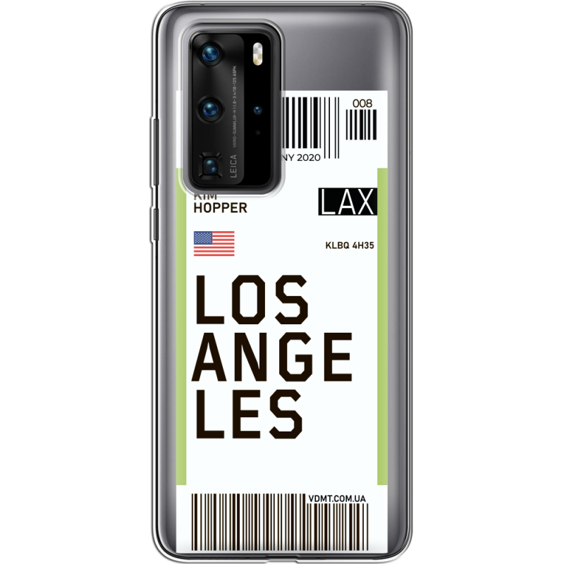 Прозрачный чехол BoxFace Huawei P40 Pro Ticket Los Angeles