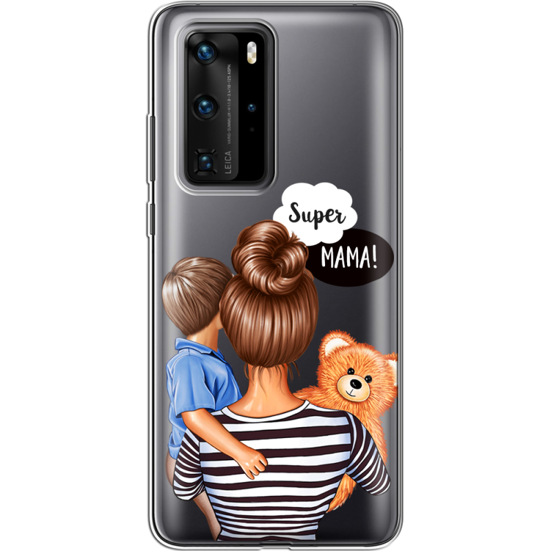 Прозрачный чехол BoxFace Huawei P40 Pro Super Mama and Son