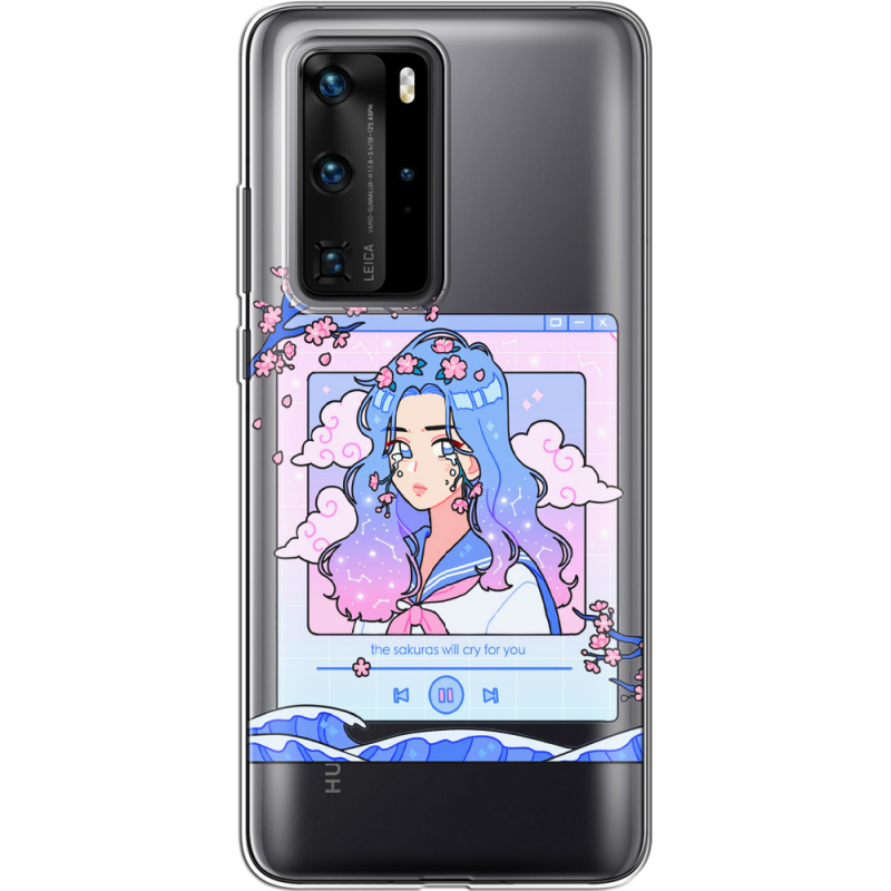 Прозрачный чехол BoxFace Huawei P40 Pro The Sakuras Will Cry For You