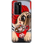 Прозрачный чехол BoxFace Huawei P40 Pro Winter Puggy