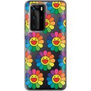 Прозрачный чехол BoxFace Huawei P40 Pro Hippie Flowers