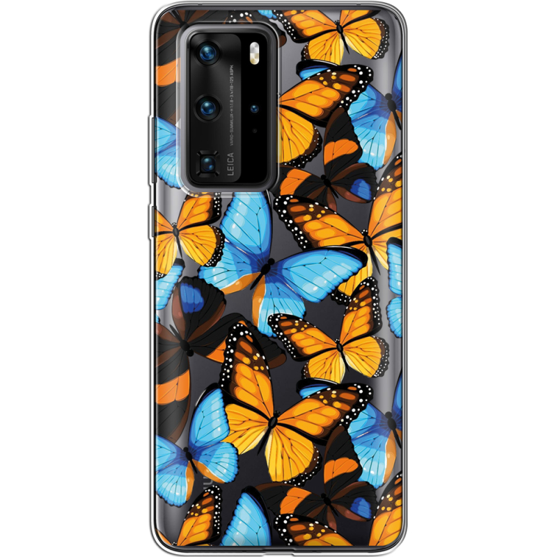 Прозрачный чехол BoxFace Huawei P40 Pro Butterfly Morpho