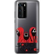 Прозрачный чехол BoxFace Huawei P40 Pro siquid game люди в красном