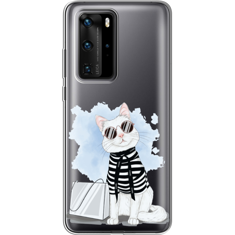 Прозрачный чехол BoxFace Huawei P40 Pro Cat Style