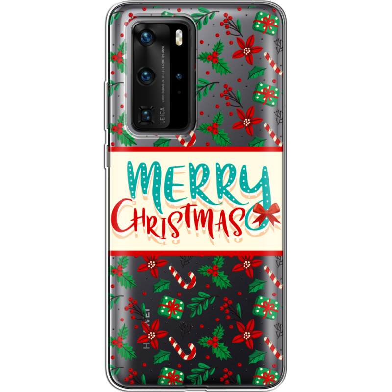 Прозрачный чехол BoxFace Huawei P40 Pro Vintage Christmas Pattern