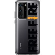 Прозрачный чехол BoxFace Huawei P40 Pro Free Fire Black Logo
