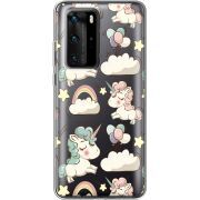 Прозрачный чехол BoxFace Huawei P40 Pro Unicorns