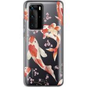 Прозрачный чехол BoxFace Huawei P40 Pro Japanese Koi Fish