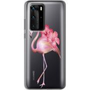 Прозрачный чехол BoxFace Huawei P40 Pro Floral Flamingo