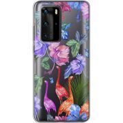 Прозрачный чехол BoxFace Huawei P40 Pro Flamingo