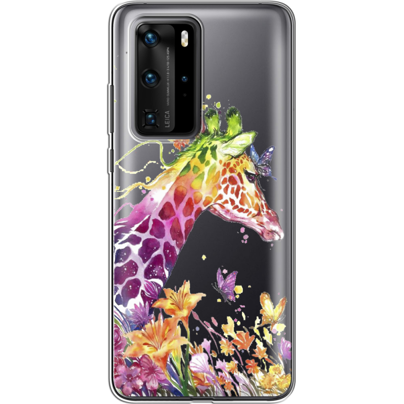 Прозрачный чехол BoxFace Huawei P40 Pro Colorful Giraffe