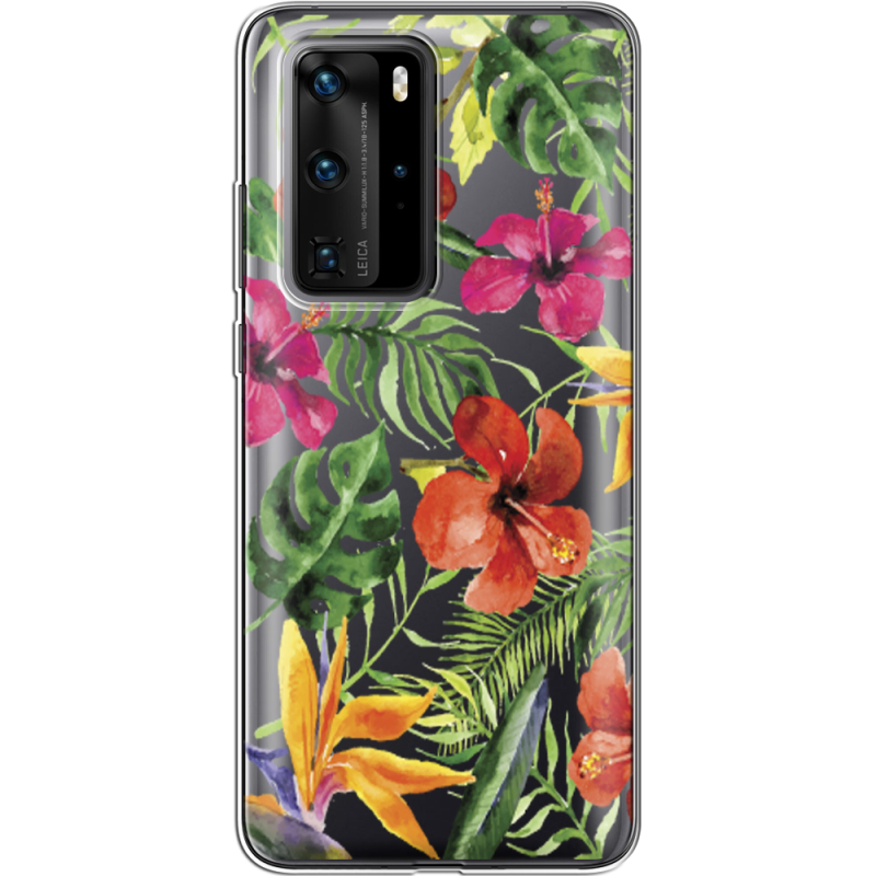 Прозрачный чехол BoxFace Huawei P40 Pro Tropical Flowers