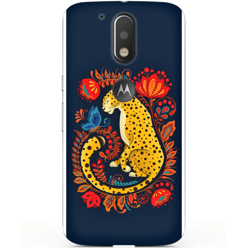 Чехол Uprint Motorola Moto G4 XT1622 Petrykivka Leopard