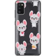 Прозрачный чехол BoxFace Samsung Galaxy A41 (A415) с 3D-глазками Mouse