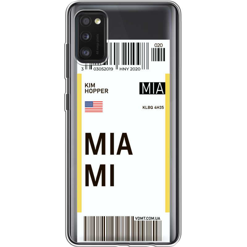 Прозрачный чехол BoxFace Samsung Galaxy A41 (A415) Ticket Miami