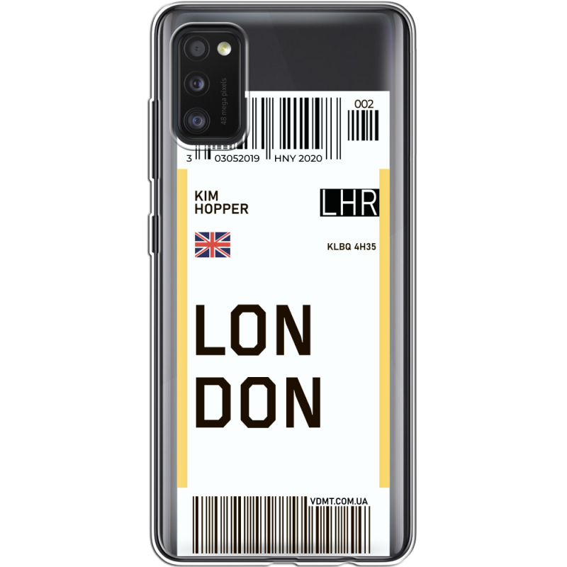 Прозрачный чехол BoxFace Samsung Galaxy A41 (A415) Ticket London
