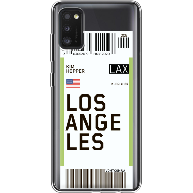 Прозрачный чехол BoxFace Samsung Galaxy A41 (A415) Ticket Los Angeles