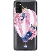 Чехол со стразами Samsung Galaxy A41 (A415) Pink Air Baloon