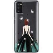 Чехол со стразами Samsung Galaxy A41 (A415) Girl in the green dress