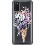 Чехол со стразами Samsung Galaxy A41 (A415) Ice Cream Flowers