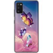 Чехол со стразами Samsung Galaxy A41 (A415) Butterflies