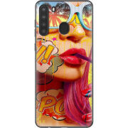 Чехол BoxFace Samsung Galaxy A21 (A215) Yellow Girl Pop Art