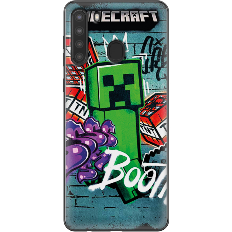 Чехол BoxFace Samsung Galaxy A21 (A215) Minecraft Graffiti