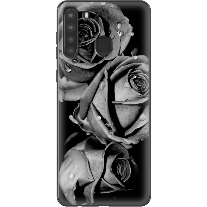 Чехол BoxFace Samsung Galaxy A21 (A215) Black and White Roses