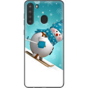 Чехол BoxFace Samsung Galaxy A21 (A215) Skier Snowman