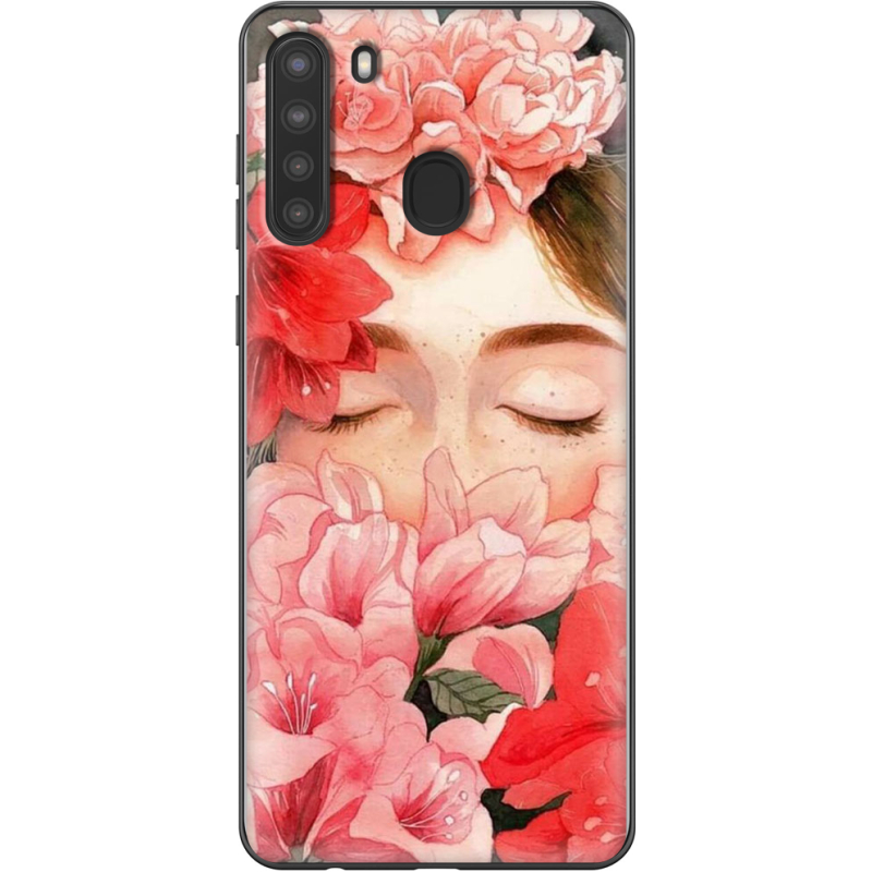 Чехол BoxFace Samsung Galaxy A21 (A215) Girl in Flowers