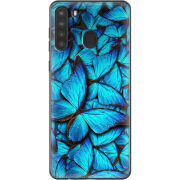 Чехол BoxFace Samsung Galaxy A21 (A215) лазурные бабочки