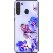Чехол BoxFace Samsung Galaxy A21 (A215) Orchids and Butterflies