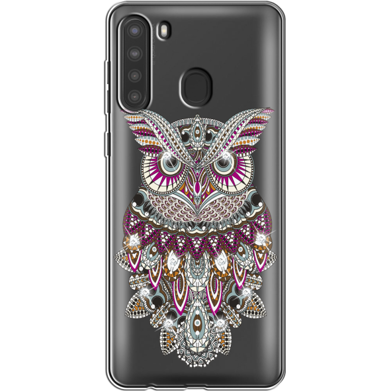 Чехол со стразами Samsung Galaxy A21 (A215) Owl