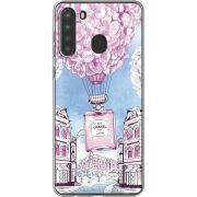 Чехол со стразами Samsung Galaxy A21 (A215) Perfume bottle