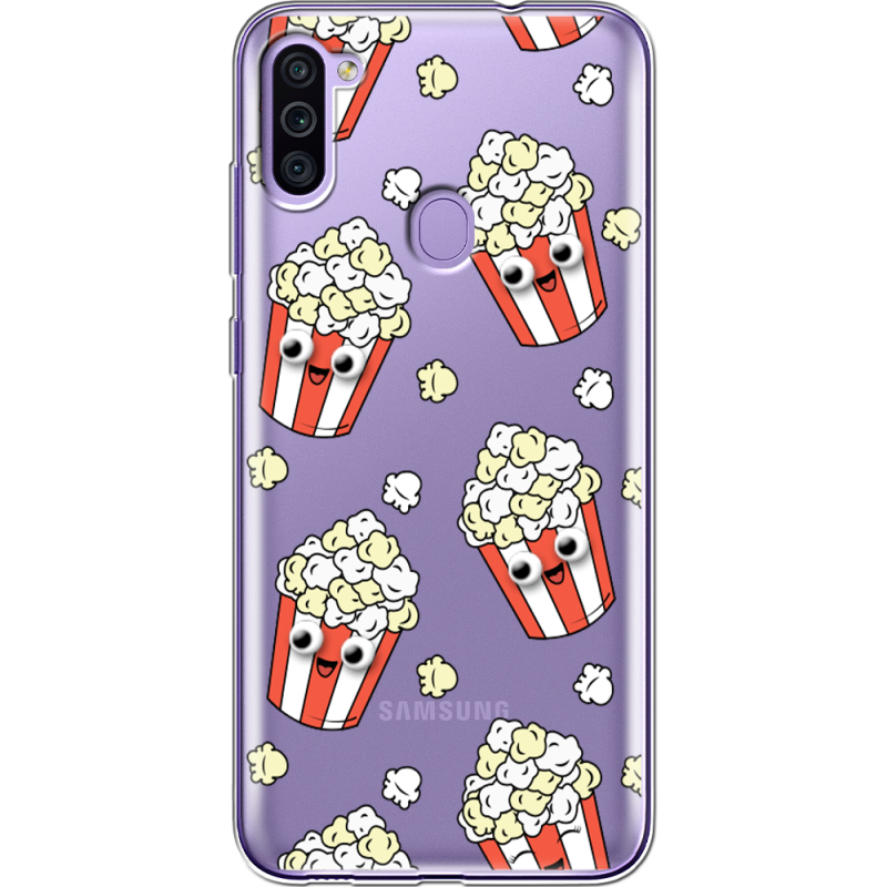 Прозрачный чехол BoxFace Samsung Galaxy M11 (M115) с 3D-глазками Popcorn