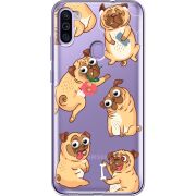 Прозрачный чехол BoxFace Samsung Galaxy M11 (M115) с 3D-глазками Pug