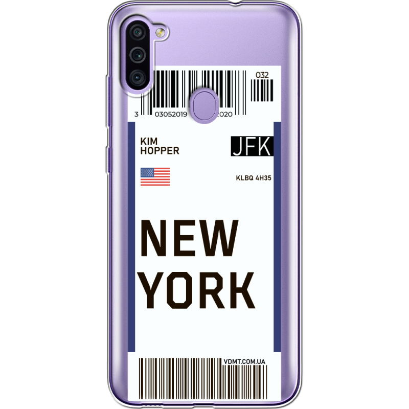Прозрачный чехол BoxFace Samsung Galaxy M11 (M115) Ticket New York