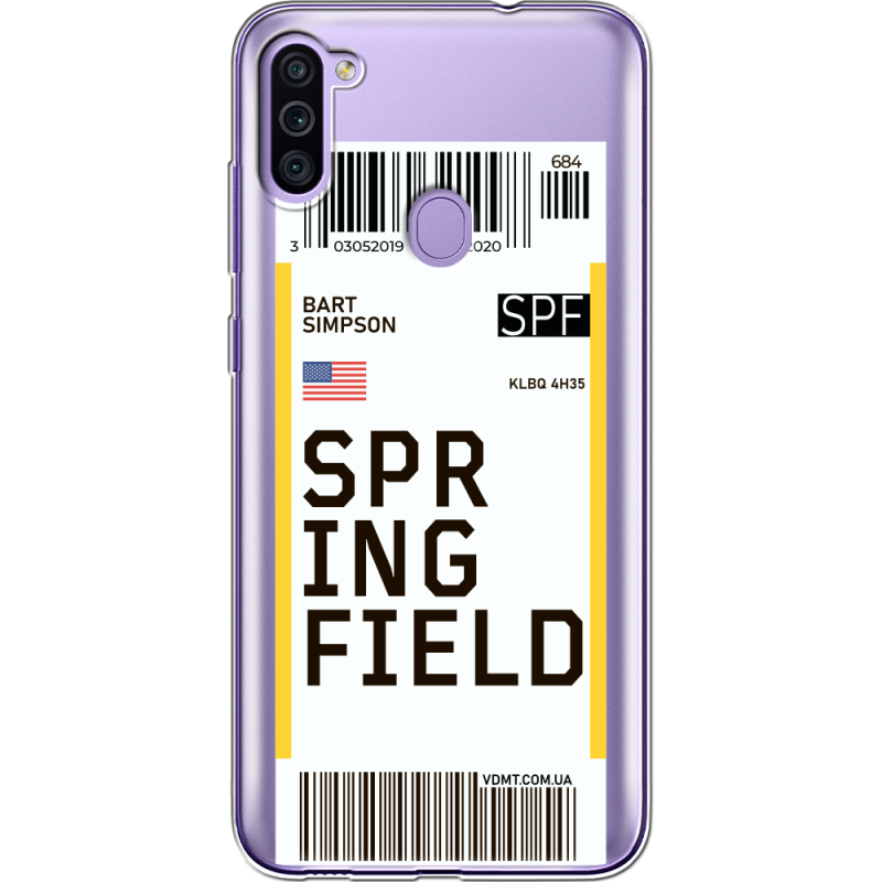 Прозрачный чехол BoxFace Samsung Galaxy M11 (M115) Ticket Springfield