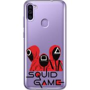 Прозрачный чехол BoxFace Samsung Galaxy M11 (M115) siquid game люди в красном