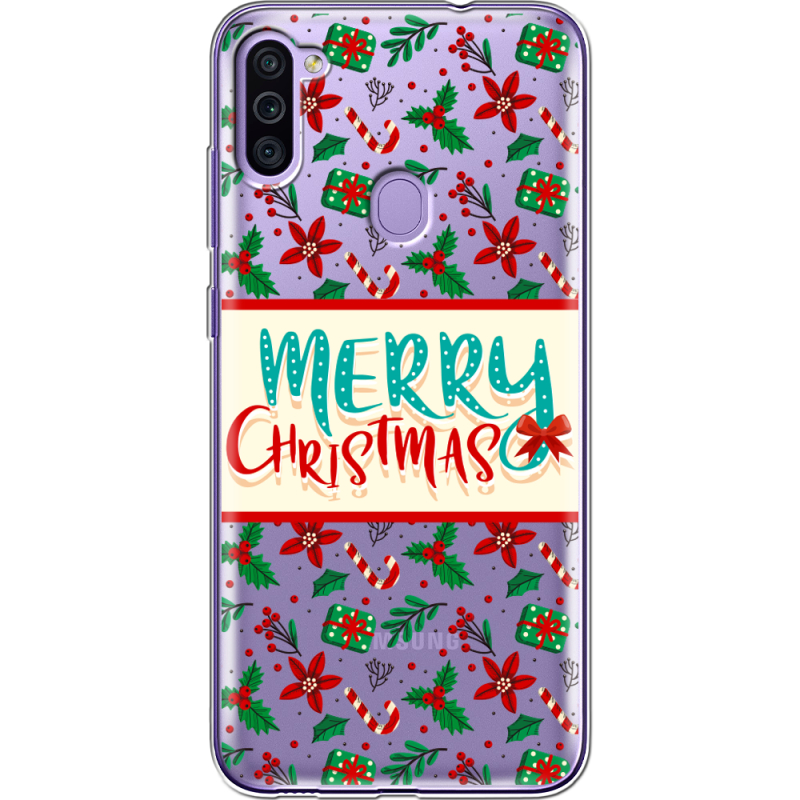 Прозрачный чехол BoxFace Samsung Galaxy M11 (M115) Vintage Christmas Pattern