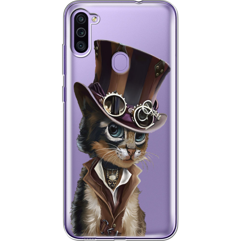 Прозрачный чехол BoxFace Samsung Galaxy M11 (M115) Steampunk Cat